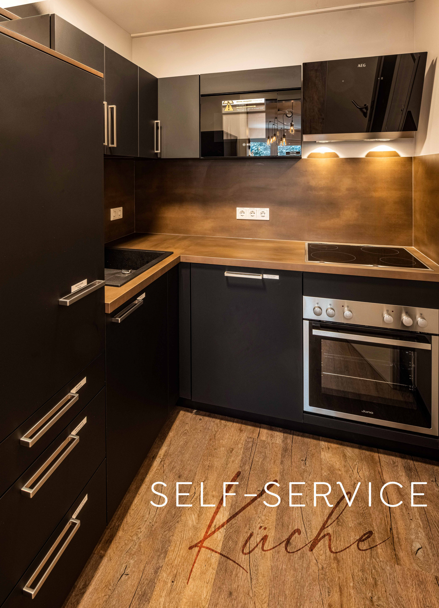 Unsere Self-Service Küche in der trendic lounge des trendic hotels.